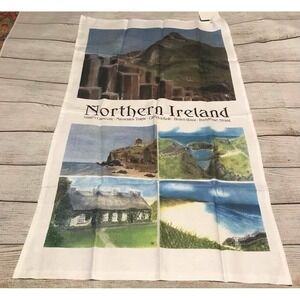 NWT Northern Ireland Photos Souvenier Kitchen Tea Towel New with Tags ~*~TubB7